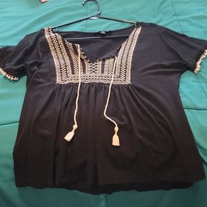 Black and white blouse